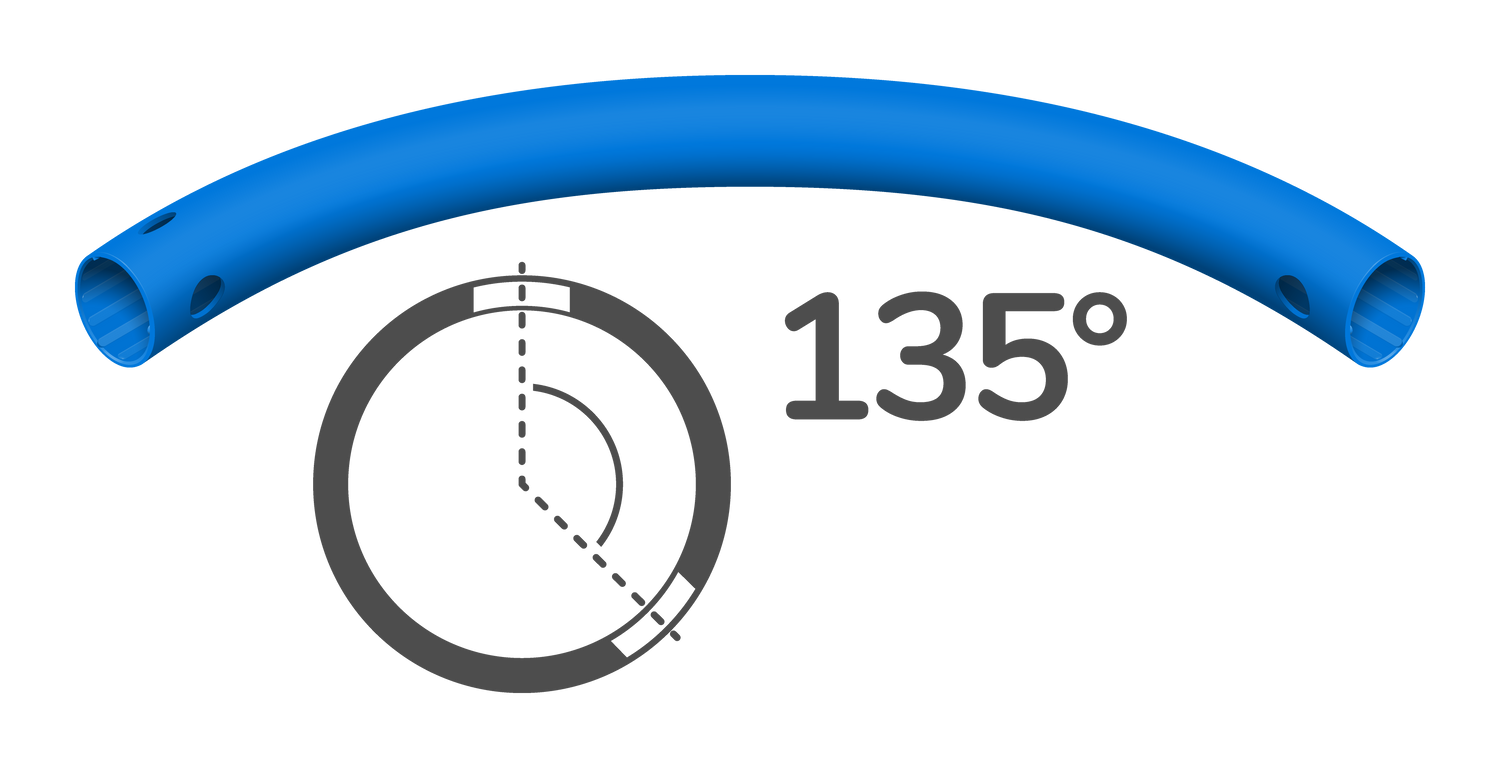 Tube courbé à 135° (3 trous de vis)