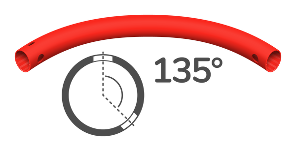 Tube courbé à 135° (3 trous de vis)