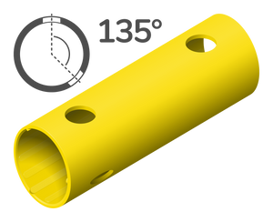 Tube 15 cm 135° (3 trous de vis)