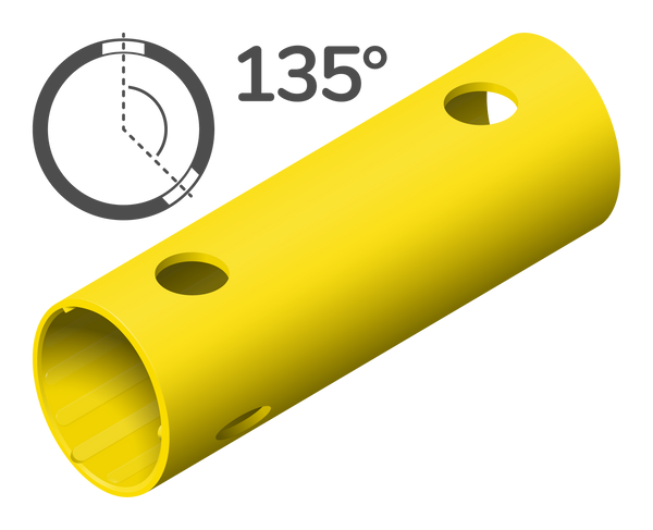Tube 15 cm 135° (3 trous de vis)