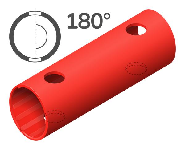 Tube 15 cm 180° (4 trous de vis)