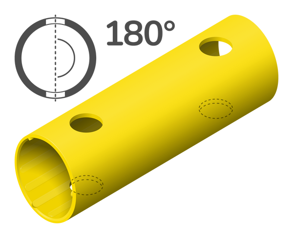 Tube 15 cm 180° (4 trous de vis)