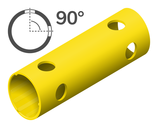 Tube 15 cm 90° (4 trous de vis)