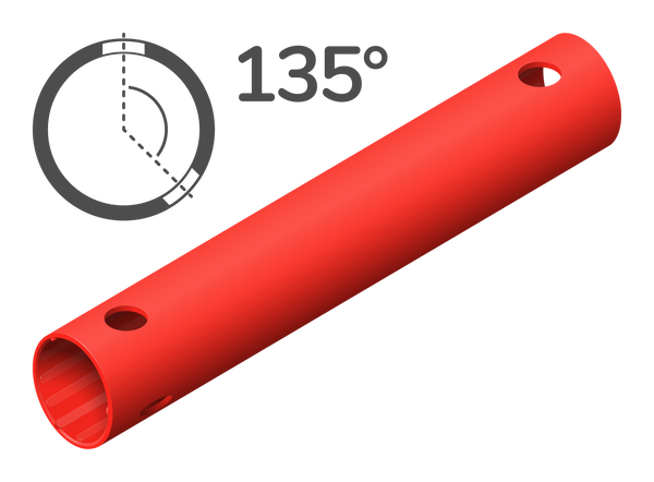 Tube 35 cm 135° (3 trous de vis)